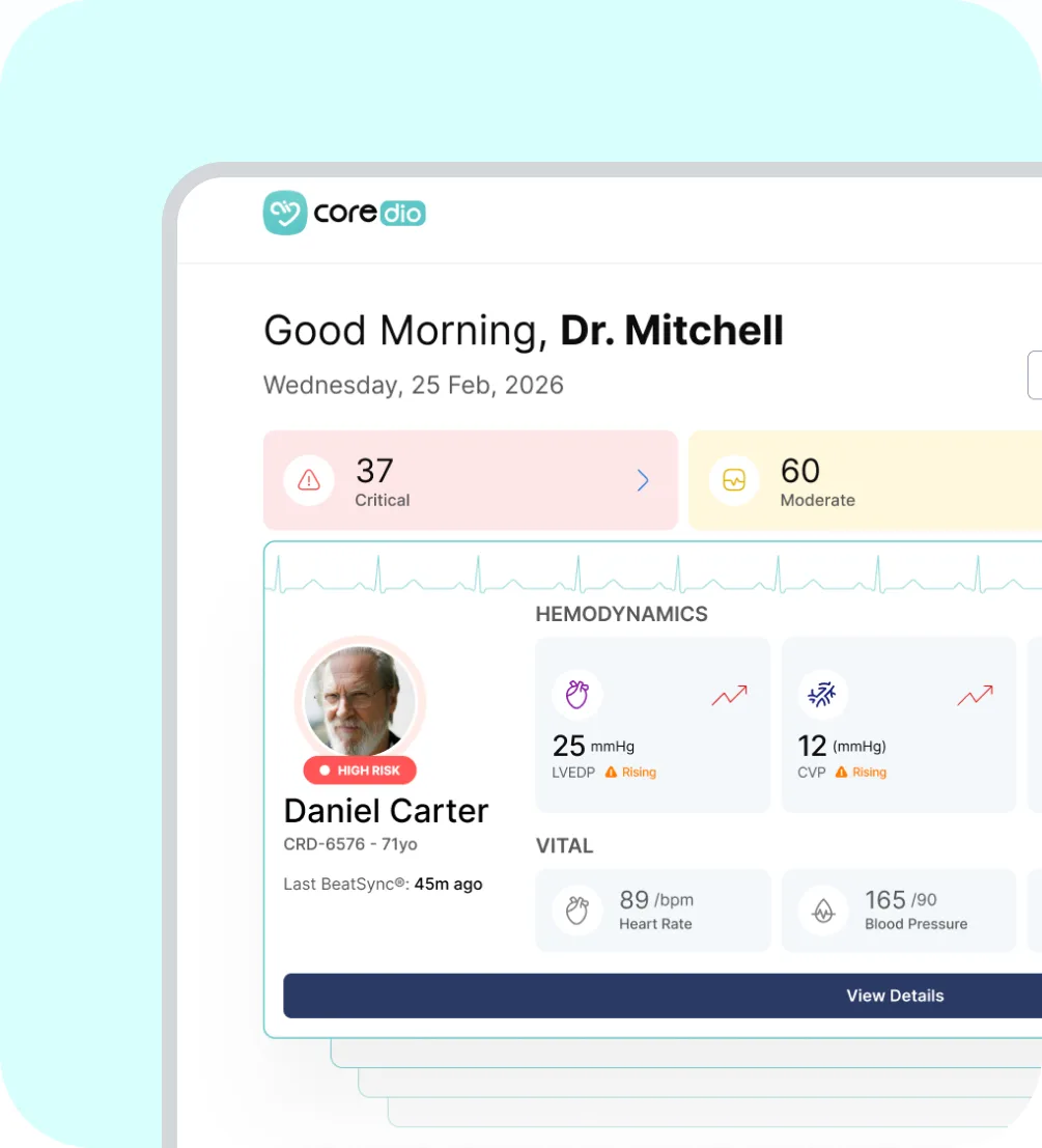 Coredio clinician dashboard